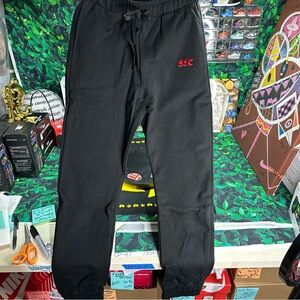 Soho Ski Club Black Joggers with Red Embroidery Size Extra Small NWT